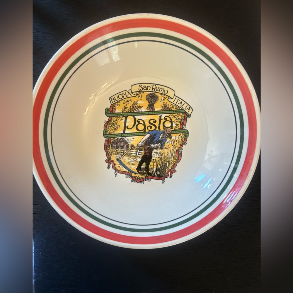 Buoma San Remo Italia Pasta Serving Bowl Made in Italy Himark Vtg 12”